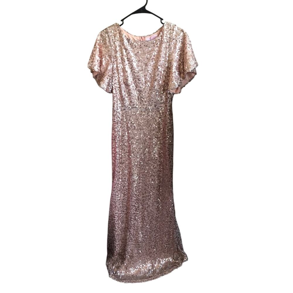 Pink Full Sequin Formal Gown- Size Large